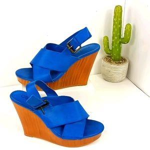 Women's Cato size 8 Blue Platform Wedge Heels